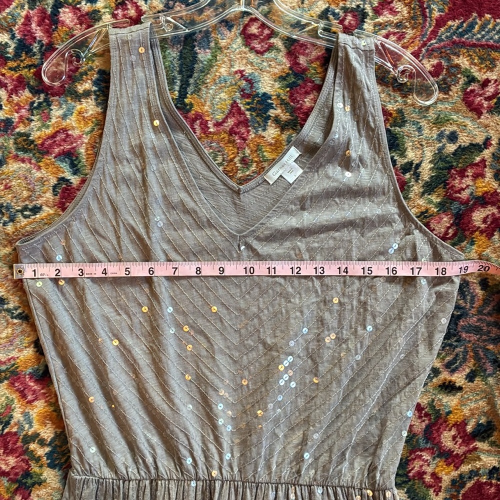 Garnet Hill Silver Sequin Maxi Dress - Picture 8 of 10